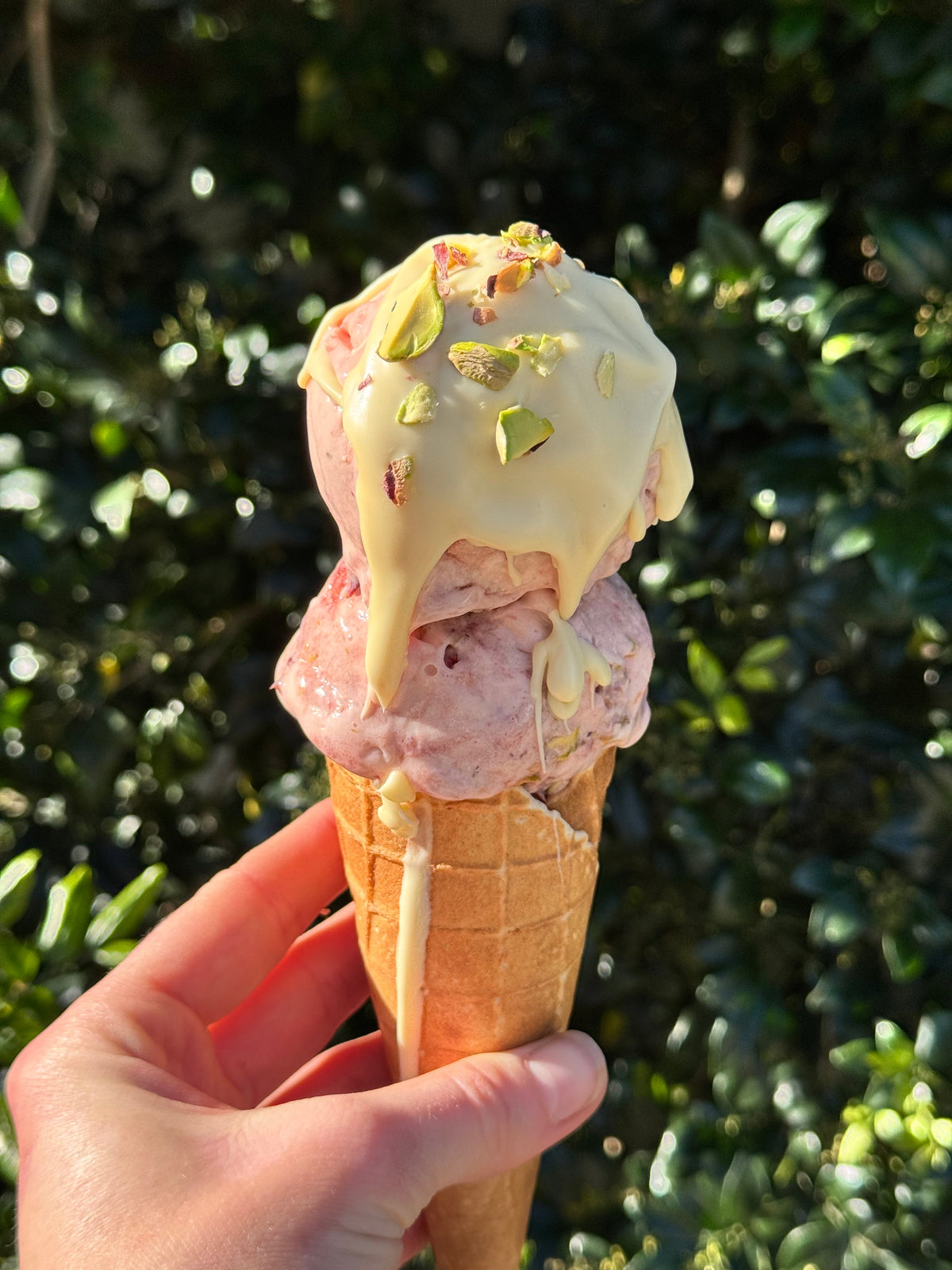 Strawberry, White Chocolate & Pistachio Ice Cream